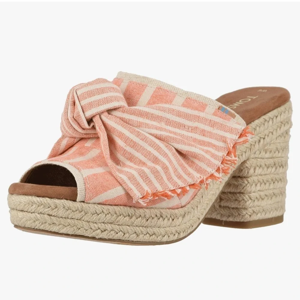 TOMS Junie Orange Cabana Stripes/Knot